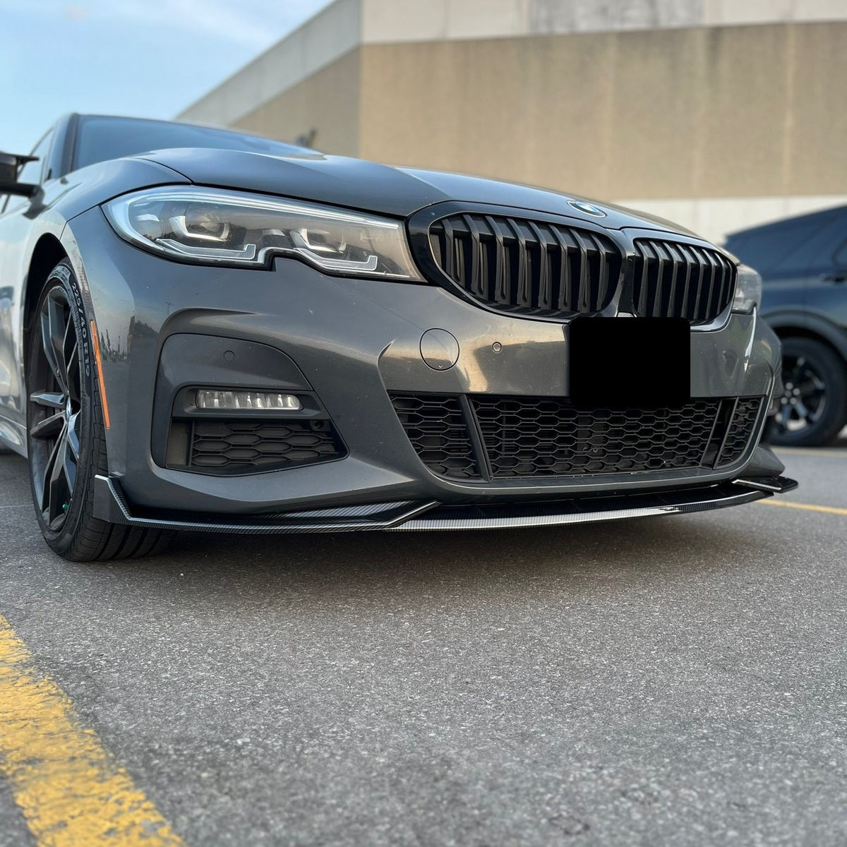 2019-2022 BMW 3 Series G20 MX Style Front Bumper Lip Splitter Replica Carbon Fiber Gloss Black Pre-LCI 330i M340i Front Left