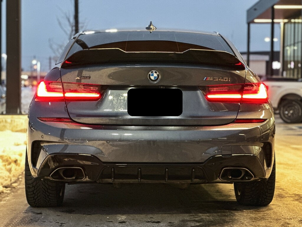 2019-2022 bmw 3 series g20 (330i/m340i) pre-lci speed style rear bumper diffuser gloss black m-sport back center