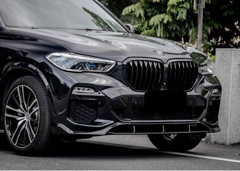 2019-2022 BMW X Series G05 X5 Warrior Style Front Lip Gloss Black Front Left