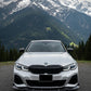 2019-2022 bmw 3 series g20 (330i/m340i) pre-lci m-sport ax style front bumper lip splitter spoiler replica carbon fiber front center