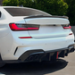 2019-2022 bmw 3 series g20 (330i/m340i) pre-lci m-sport slim led light style rear bumper diffuser gloss black replica carbon fiber back left