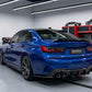 2019-2022 bmw 3 series g20 (330i/m340i) pre-lci m-sport slim led light style rear bumper diffuser gloss black replica carbon fiber back left