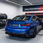 2019-2022 bmw 3 series g20 (330i/m340i) pre-lci m-sport slim led light style rear bumper diffuser gloss black replica carbon fiber back right