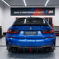 2019-2022 bmw 3 series g20 (330i/m340i) pre-lci m-sport slim led light style rear bumper diffuser gloss black replica carbon fiber center