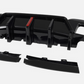 2019-2022 bmw 3 series g20 (330i/m340i) pre-lci m-sport slim led light style rear bumper diffuser gloss black replica carbon fiber close up