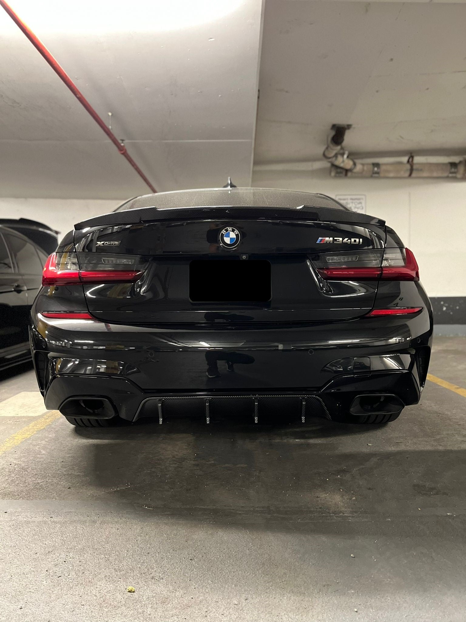 2019-2022 bmw 3 series g20 (330i/m340i) pre-lci speed style rear bumper diffuser replica carbon fiber m-sport center