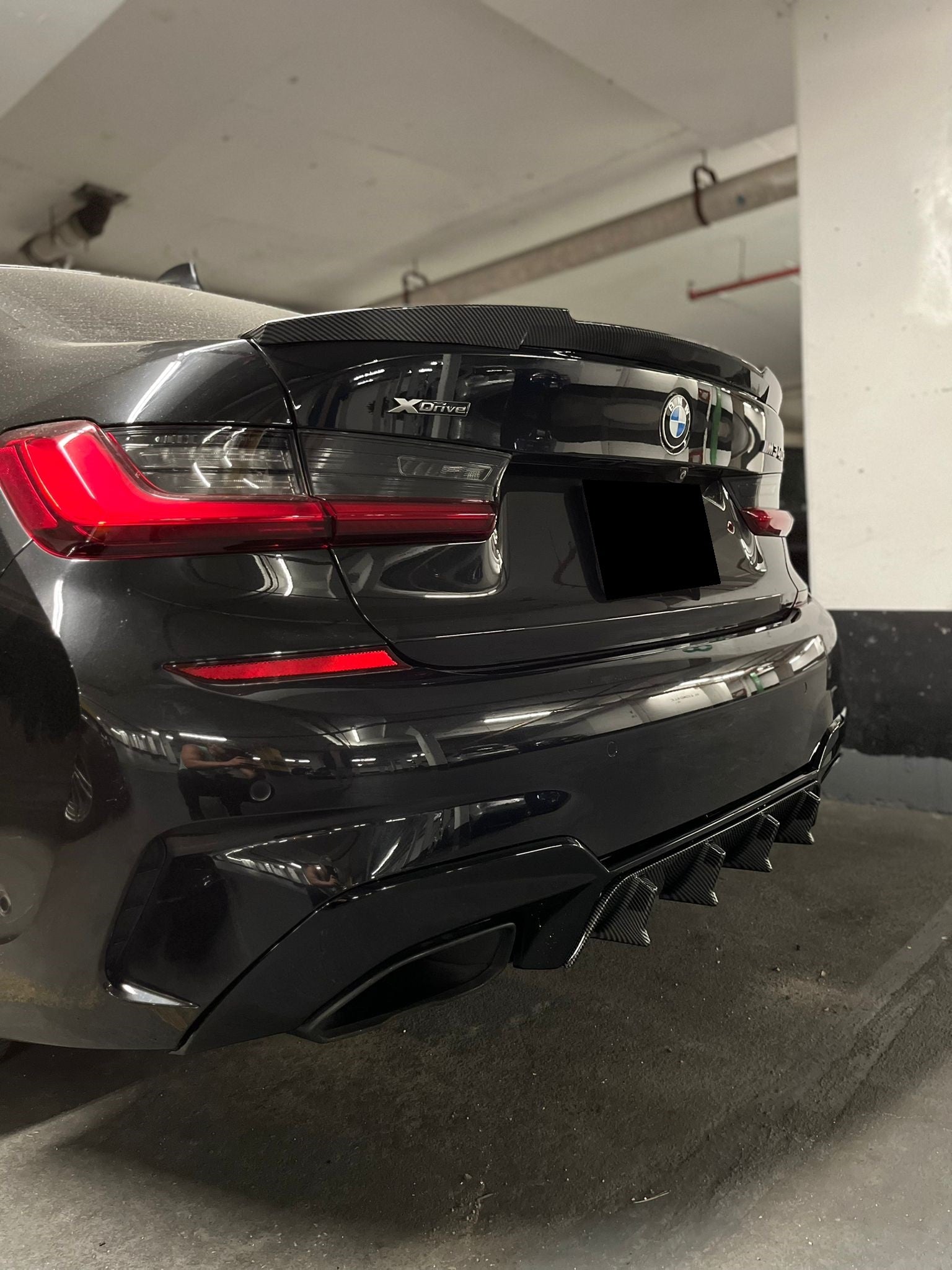 2019-2022 bmw 3 series g20 (330i/m340i) pre-lci speed style rear bumper diffuser replica carbon fiber m-sport left