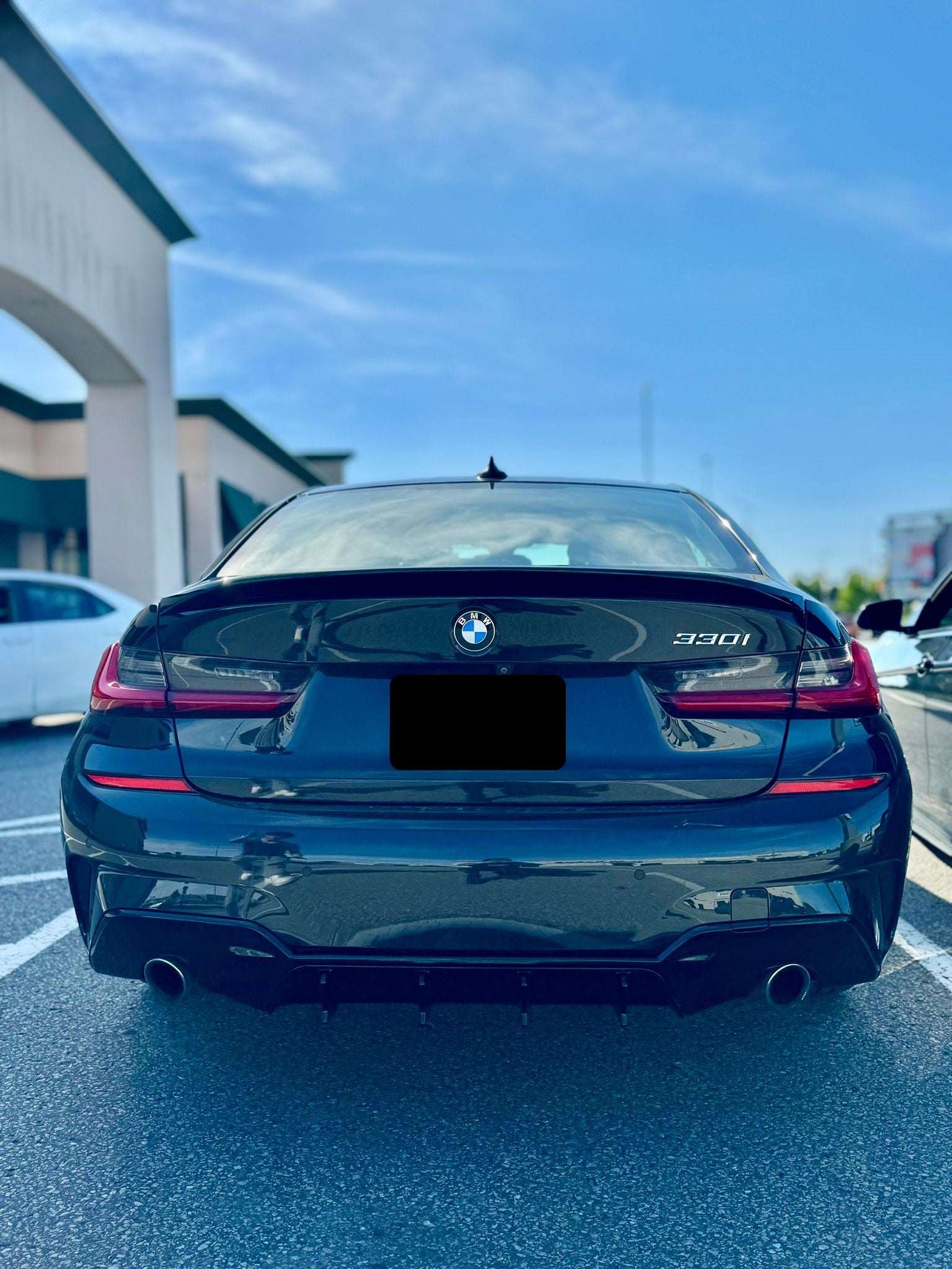 2019-2022 bmw 3 series g20 330i pre-lci speed style rear bumper diffuser gloss black m-sport