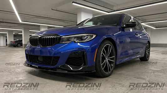 2019-2022 BMW 3 Series G20 CSMT Style Front Bumper Lip Splitter Pre LCI 330i M340i Gloss Black Front Right