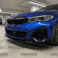 2019-2022 BMW 3 Series G20 CSMT Style Front Bumper Lip Splitter Pre LCI 330i M340i Gloss Black Front Right Close Up