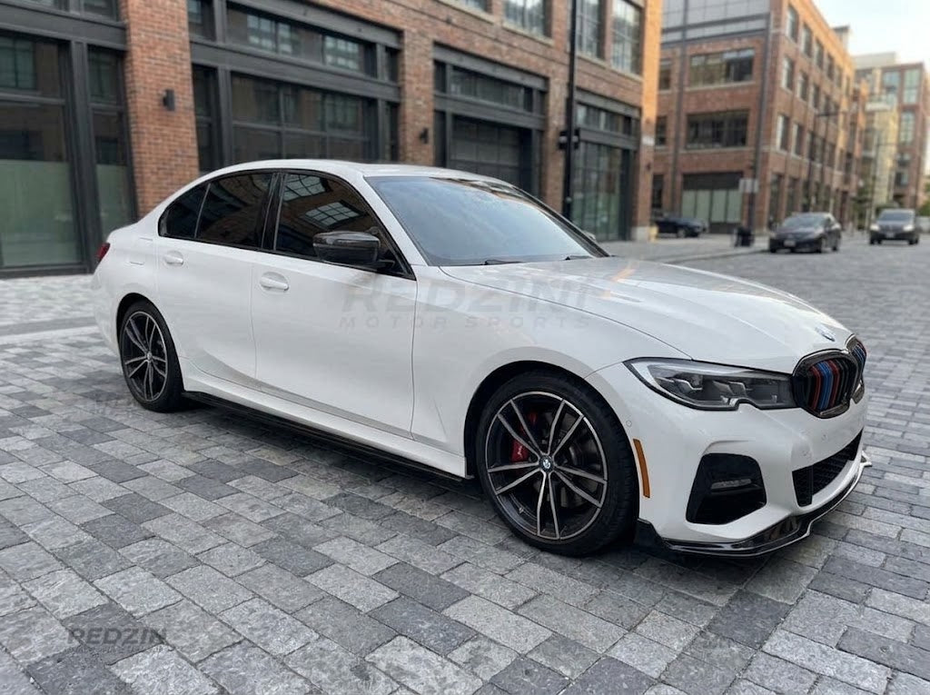 2019-2022 BMW 3 Series G20 M Sport M Performance Style Front Bumper Lip Splitter Pre-LCI 330i M340i Gloss Black Front Left