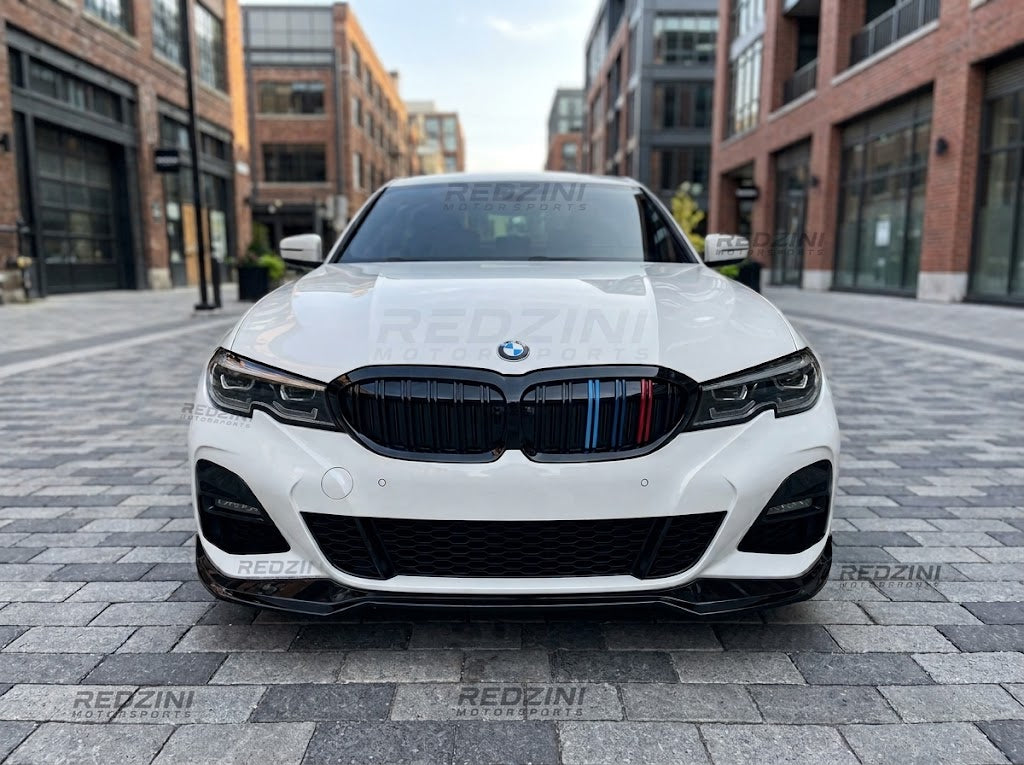 2019-2022 BMW 3 Series G20 M Sport M Performance Style Front Bumper Lip Splitter Pre-LCI 330i M340i Gloss Black Front Center