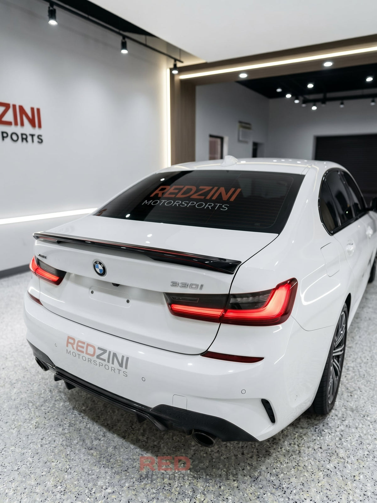 2019-2025 BMW 3/m series g20/g80 (330i/m340i/m3) lci m performance style rear trunk spoiler lip wing gloss black back right