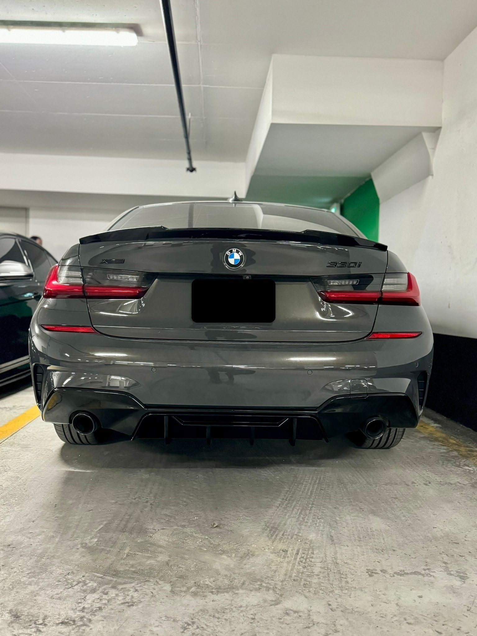 2019-2025 BMW 3/m series g20/g80 (330i/m340i/m3) lci m4 style rear trunk spoiler lip wing gloss black center