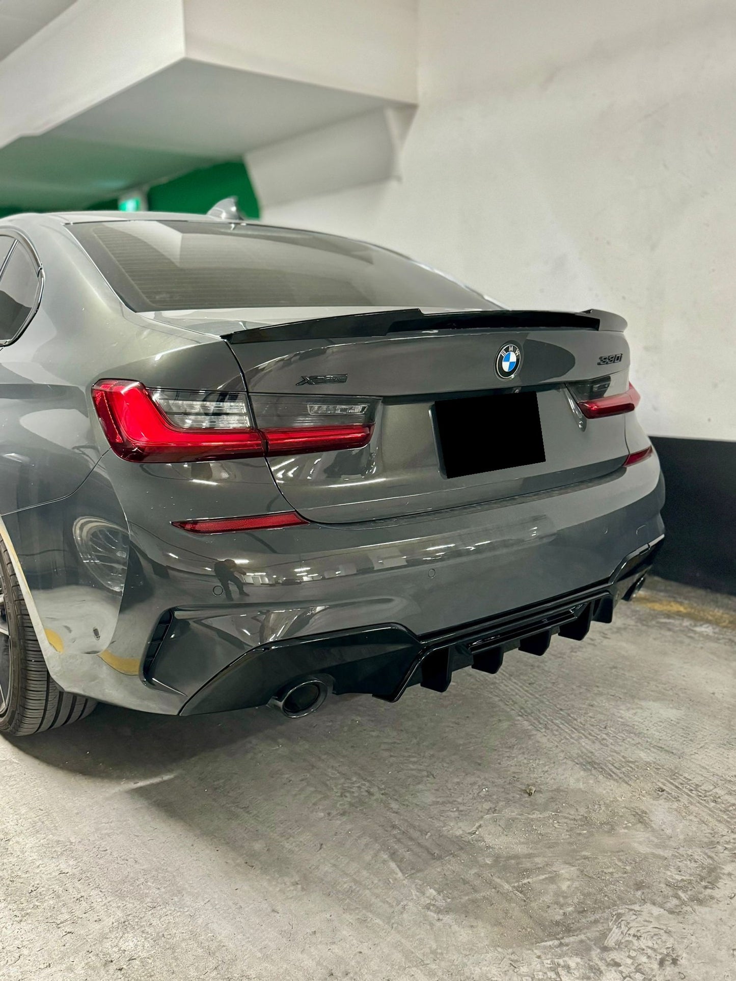 2019-2025 BMW 3/m series g20/g80 (330i/m340i/m3) lci m4 style rear trunk spoiler lip wing gloss black left