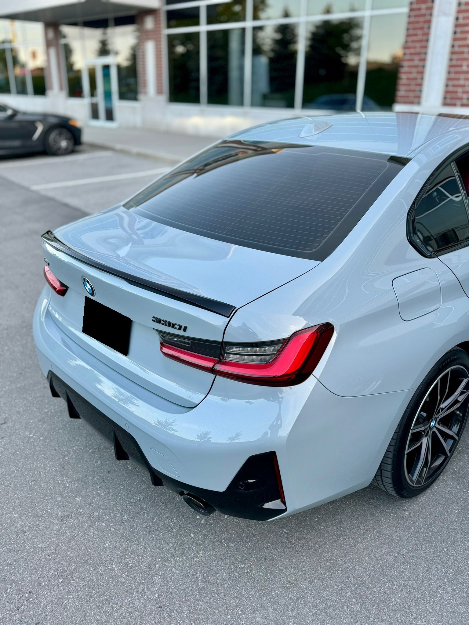 2019-2025 BMW 3/m series g20/g80 (330i/m340i/m3) lci m performance style rear trunk spoiler lip wing gloss black right top