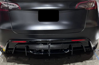 2020-2024 Tesla Model Y Viento Style Rear Diffuser Gloss Black Back Center