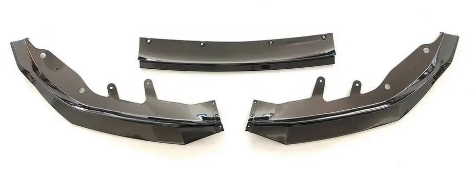 2021-2025 bmw 4 series g22/g23 (430i/m440i) pre lci and lci m sport cs style front bumper lip splitter spoiler gloss black close up