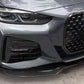 2021-2025 bmw 4 series g22/g23 (430i/m440i) pre lci and lci m sport cs style front bumper lip splitter spoiler gloss black front left