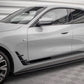 2021-2025 bmw 4 series gran coupe g26 (430i/m440i/i4) m sport ac style full length side skirt extensions gloss black left side close up