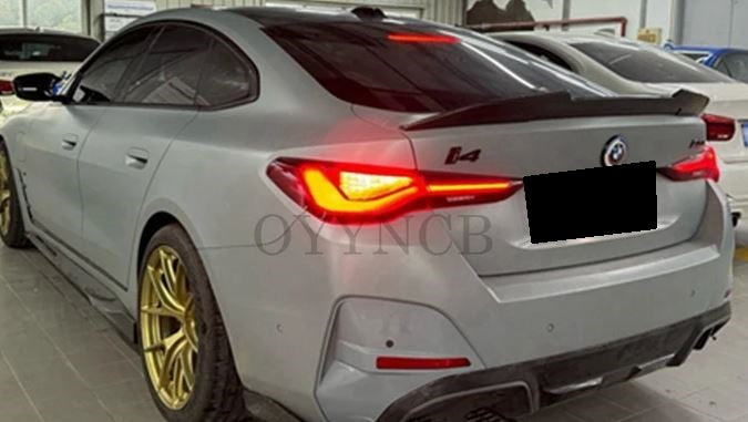 2021+ BMW 4 Series Gran Coupe G26 PSM Style Spoilers Gloss Black Back Left