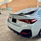 2021-present bmw 4 series gran coupe sedan g26 430i/m440i/i4 m4 style rear trunk spoiler lip wing gloss black