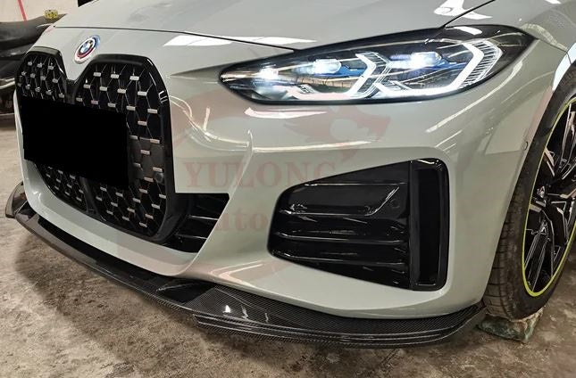 2021+ BMW 4 Series Gran Coupe G26 430i M440i i4 3D Front Lip Gloss Black Front Right