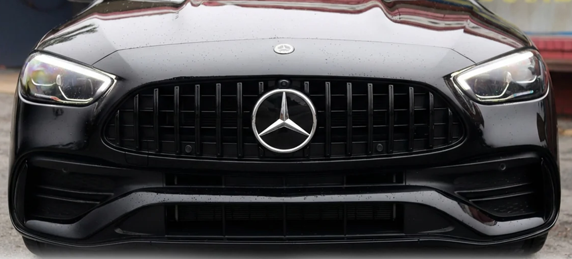 2022-2024 mercedes benz c class w206 c300/c43 amg sport package gt style front bumper grille gloss black front center