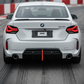 2022-2026 bmw 2 series g42 230i/m240i coupe/convertible m-sport slim led brake light style rear bumper diffuser gloss black back center