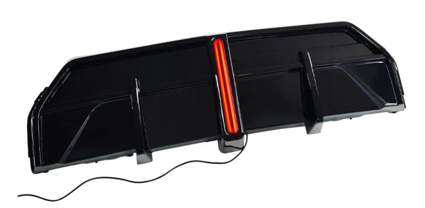 2022-2026 bmw 2 series g42 230i/m240i coupe/convertible m-sport slim led brake light style rear bumper diffuser gloss black