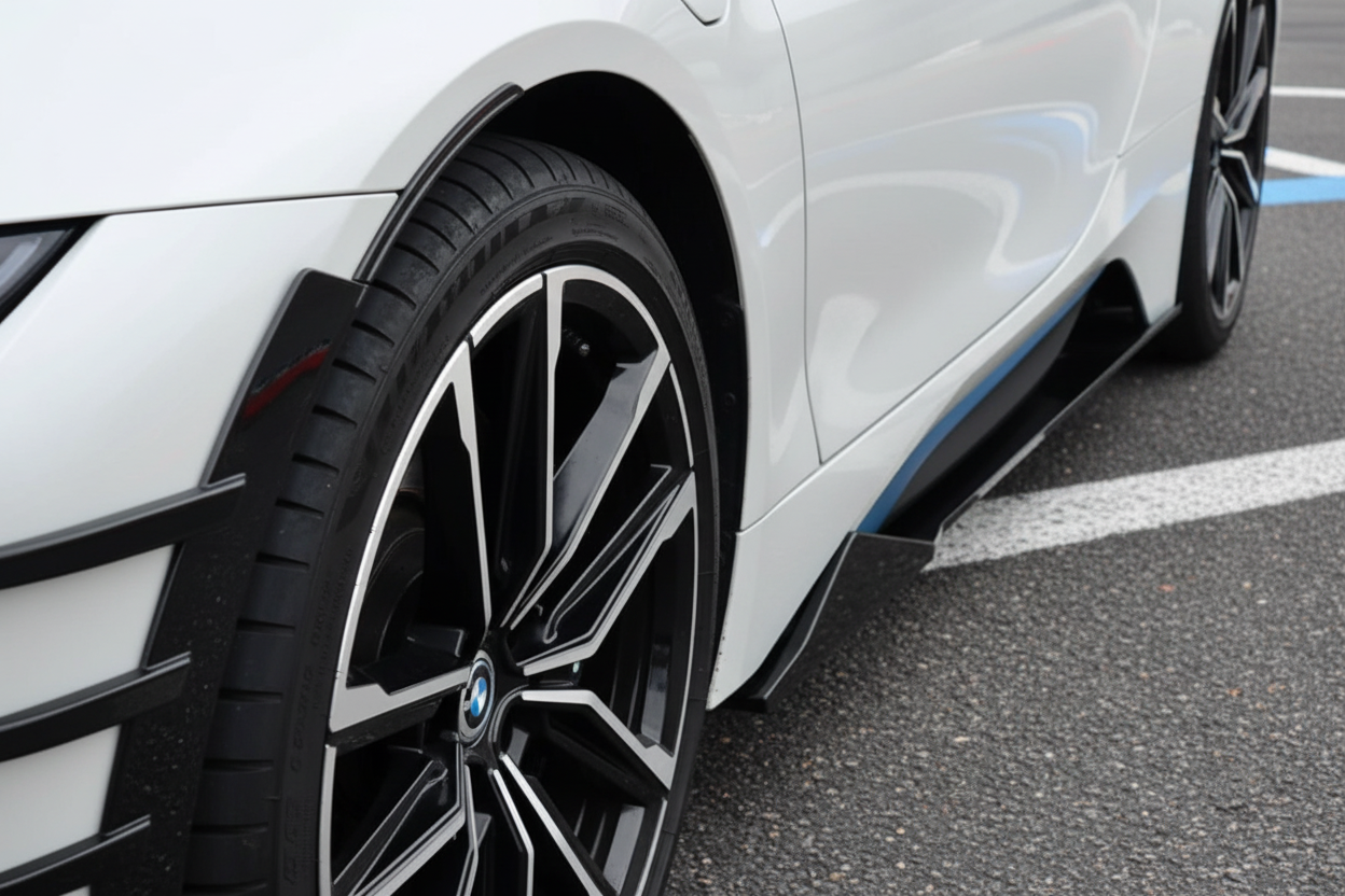 2022-2026 bmw 2 series g42 230i/m240i m-sport competition style full length side skirt extensions gloss black