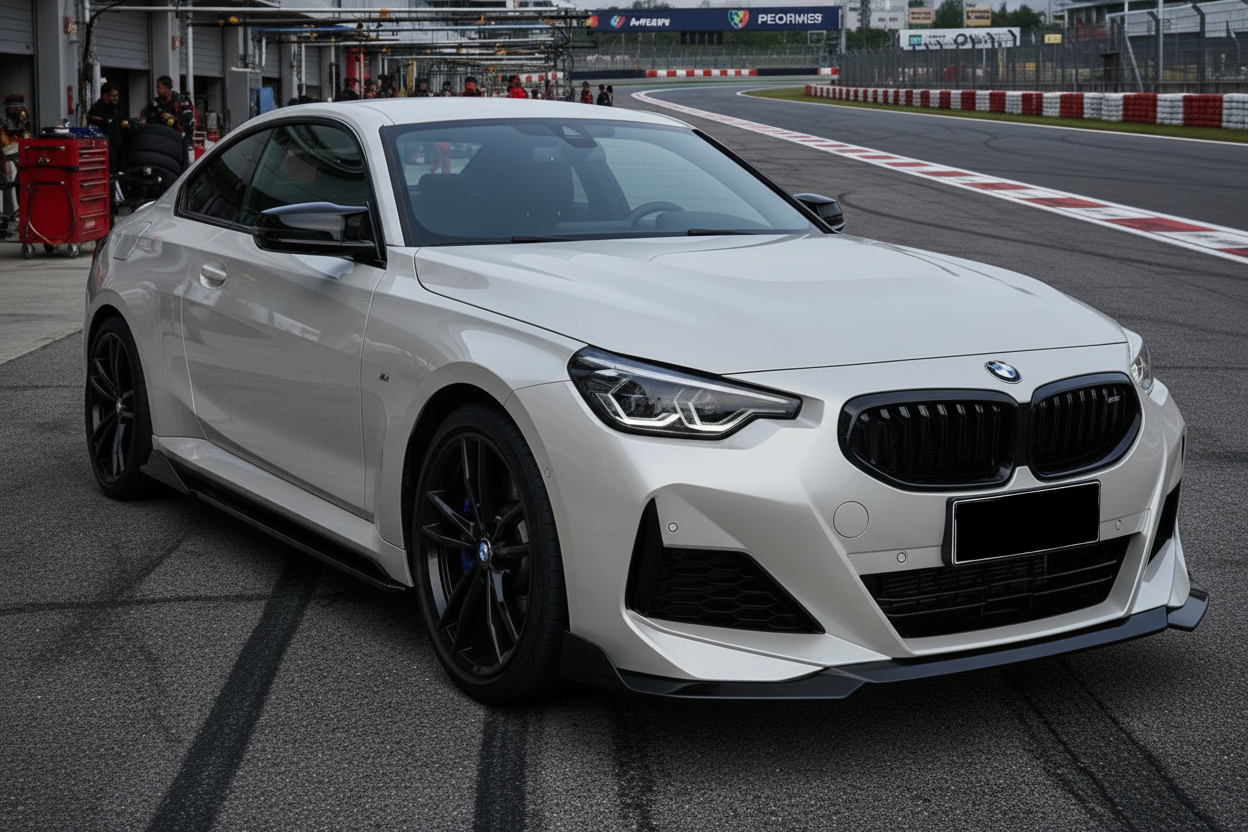 2022-2026 bmw 2 series g42 230i/m240i m-sport competition style full length side skirt extensions gloss black