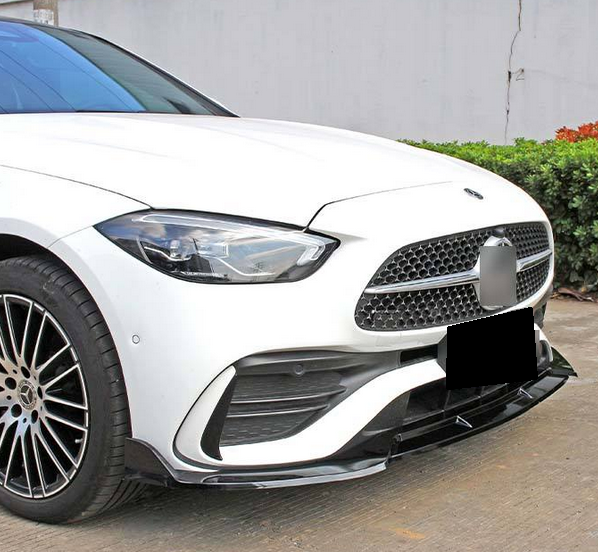 2022-2026 mercedes benz c class c300/c43 amg w206 brabus style front bumper lip splitter spoiler gloss black front left