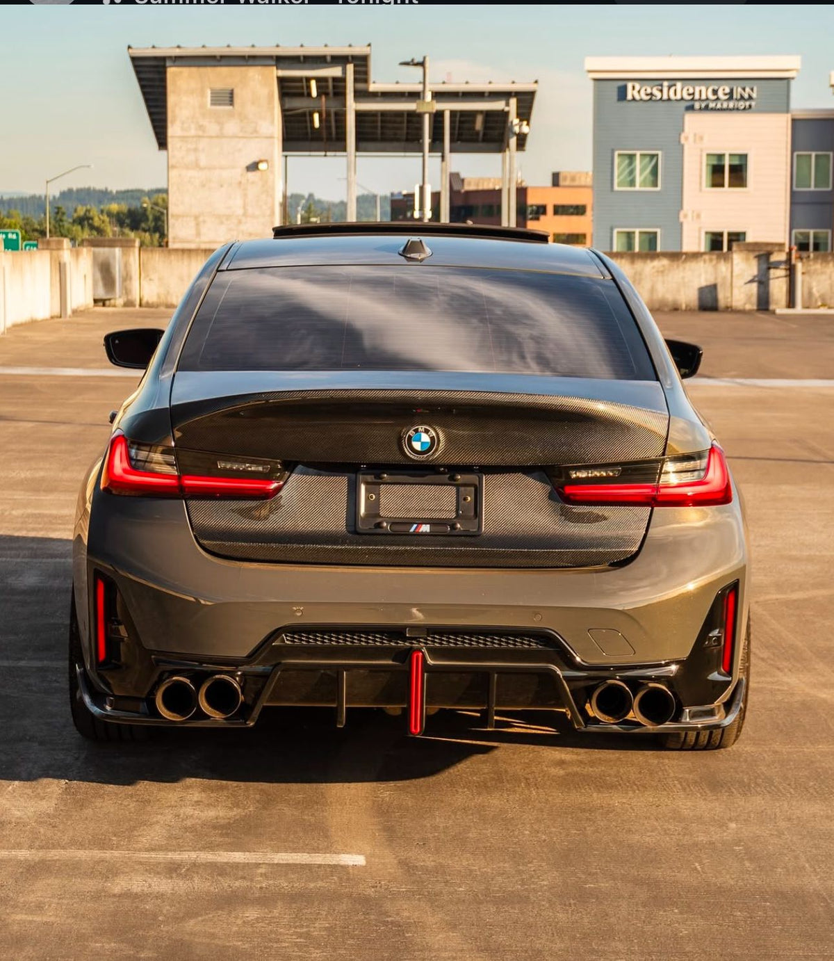 330i Rear Diffuser Stock 2023+ BMW 3 Series G20 (330i/M340i) LCI LED Light Style Rear Diffuser ...