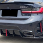 2023-2025 bmw 3 series g20 lci 330i/m340i m-sport led light style rear bumper diffuser gloss black back-right close