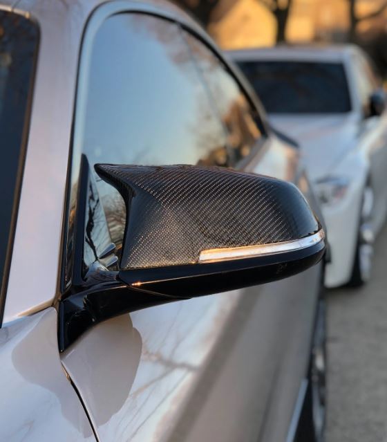 BMW F Series M Style Mirror Caps Replica Carbon Fiber Front Right