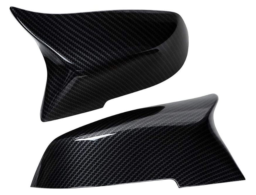 BMW F Series M Style Mirror Caps Replica Carbon Fiber Left Right Close Up