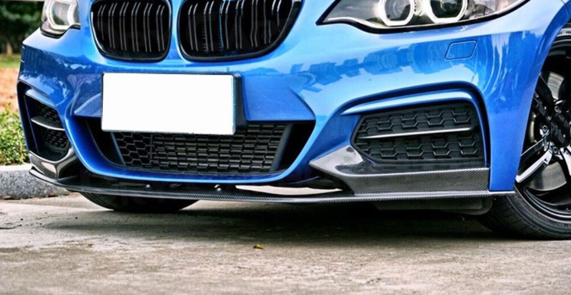 2014-2021 BMW 2 Series F22 M Performance Front Lip Replica Carbon Fiber Front Right Close Up