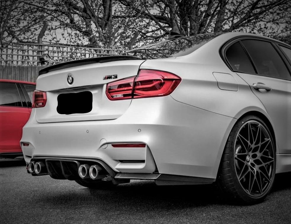 2015-2019 BMW M Series M3 M4 F80 F82 M Performance Rear Diffuser Gloss Black Back Right