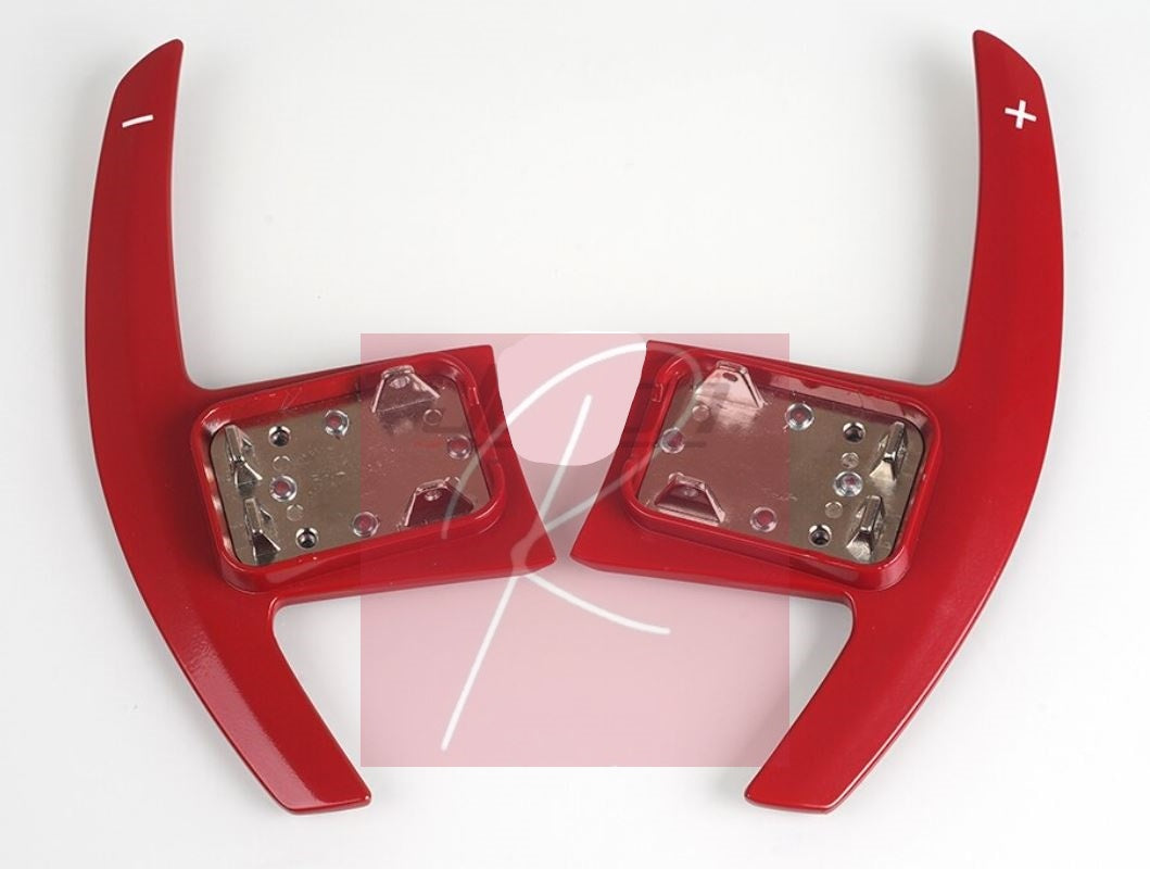 BMW G20 G22 G30 G32 Aluminum Paddle Shifters Red Close Up