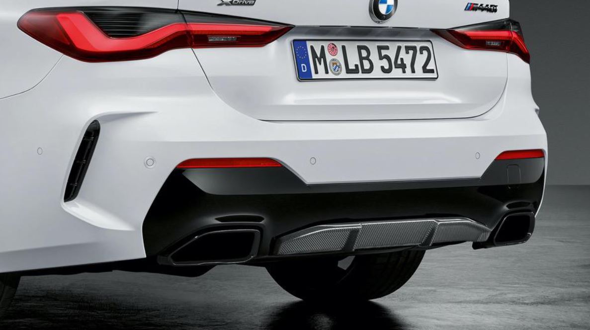 2021-Present BMW 4 Series G22 M Performance Rear Diffuser Gloss Black Back Left