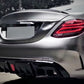 2015-2021 Mercedes C Class Sedan W205 Brabus Style Rear Diffuser Gloss Black Back Right