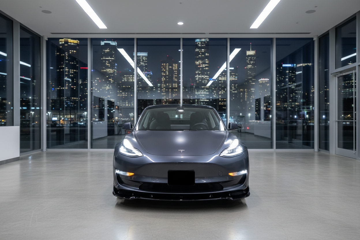 2017-2023 Tesla Model 3 Front Lip Gloss Black Front Center Low