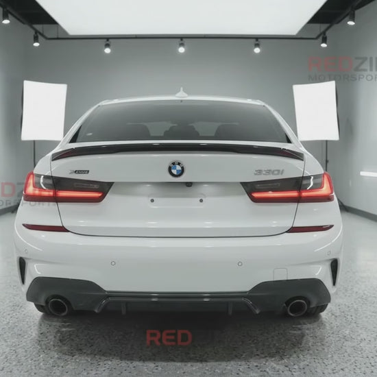 2019-2025 BMW 3/m series g20/g80 (330i/m340i/m3) lci m performance style rear trunk spoiler lip wing gloss black center