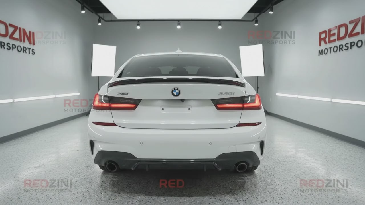 2019-2025 BMW 3/m series g20/g80 (330i/m340i/m3) lci m performance style rear trunk spoiler lip wing gloss black center