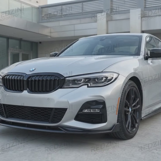 2019-2022 BMW 3 Series G20 MX Style Front Bumper Lip Splitter Replica Carbon Fiber Gloss Black Pre-LCI 330i M340i Video