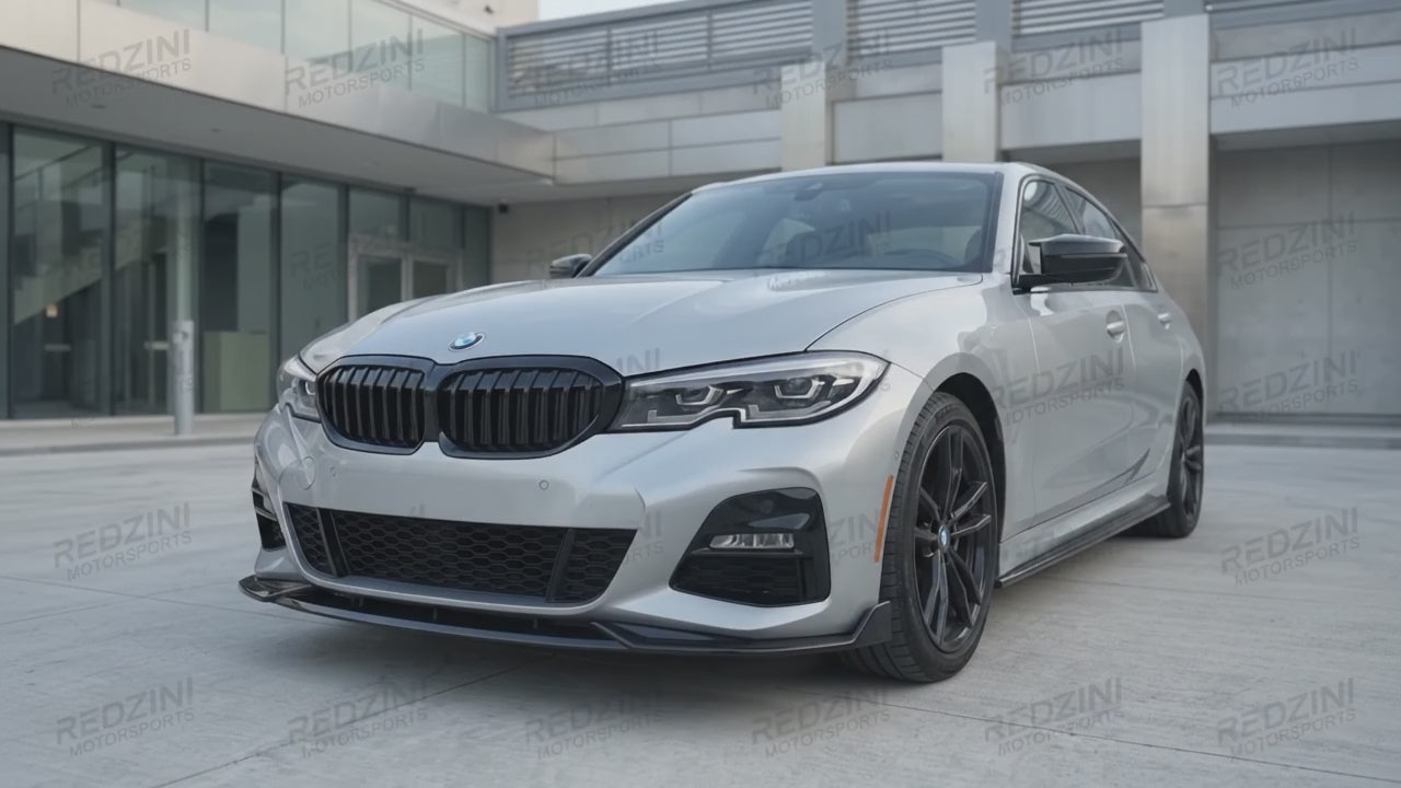 2019-2022 BMW 3 Series G20 MX Style Front Bumper Lip Splitter Replica Carbon Fiber Gloss Black Pre-LCI 330i M340i Video