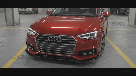 2017-2019 Audi A4/S4 B9 Front Lip Gloss Black Front Video